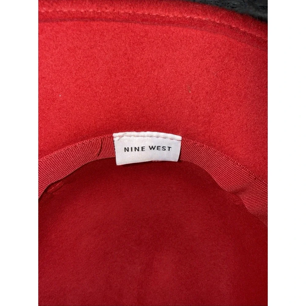 Nine West Red Wool Cloche Bucket Hat